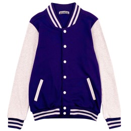 Large-scale custom-made baseball jacket with contrast sleeves Fashion design 500G snap button baseball jacket Baseball jacket store SKBJ015 Large-scale custom-made baseball jacket with contrast sleeves Fashion design 500G snap button baseball jacket Baseball jacket store SKBJ015